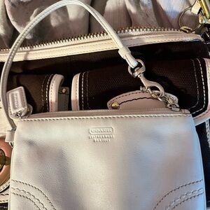 Coach White Leather Wristlet